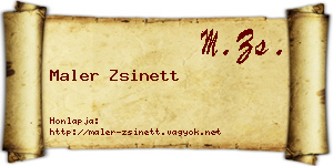 Maler Zsinett névjegykártya